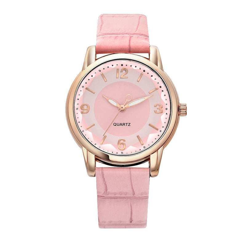 Quartz Ladies Watch Two Tone Dial Belt Ladies Watch