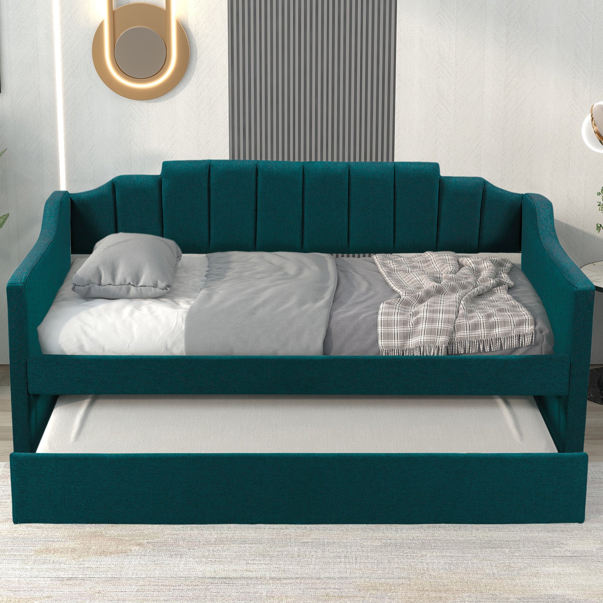 Upholstered Twin Daybed with Trundle