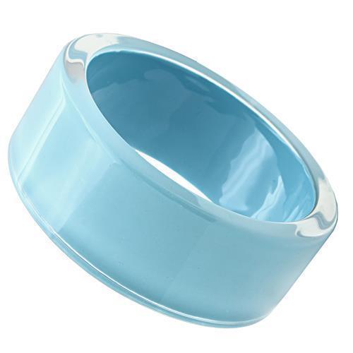 VL045 - Resin Bangle with Synthetic Synthetic Stone in Sea Blue