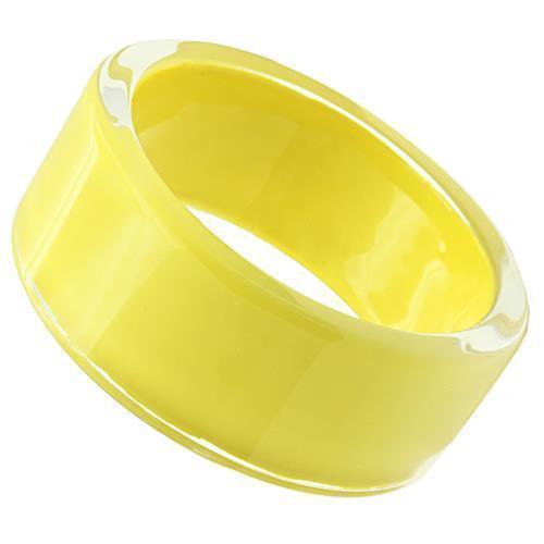 VL042 - Resin Bangle with Synthetic Synthetic Stone in Citrine Yellow