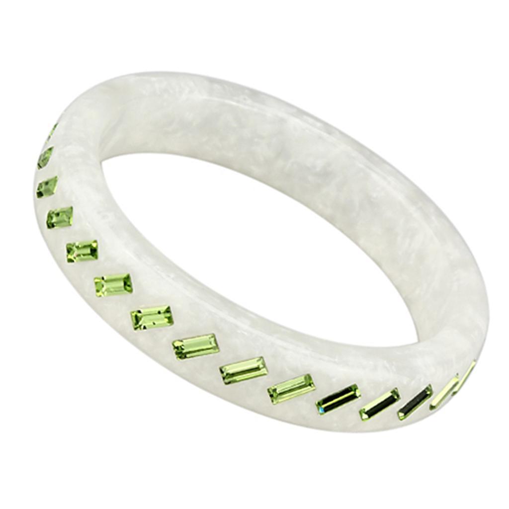 VL093 - Resin Bangle with Top Grade Crystal in Peridot