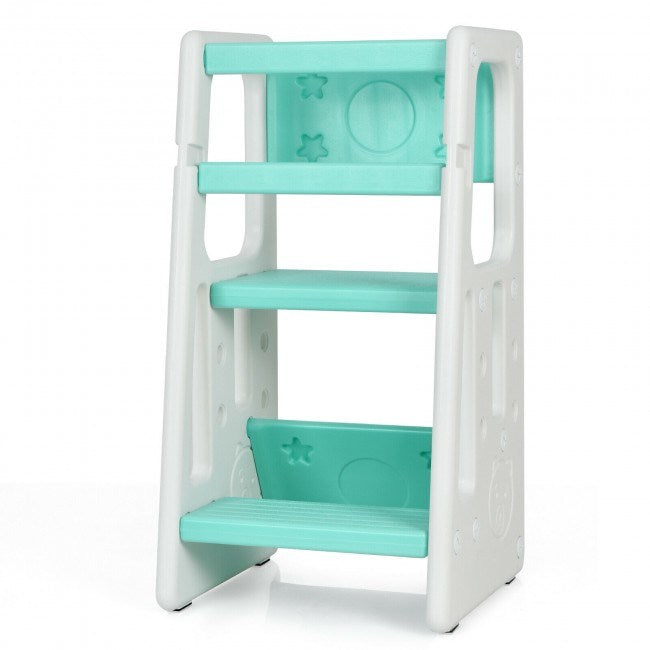 Kids Kitchen Step Stool with Double Safety Rails