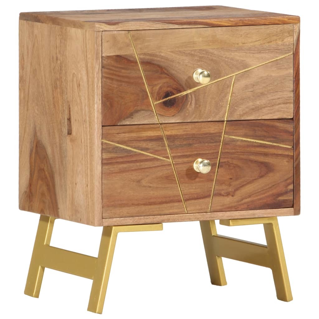 Bedside Cabinet 15.7"x11.8"x19.7" Solid Sheesham Wood