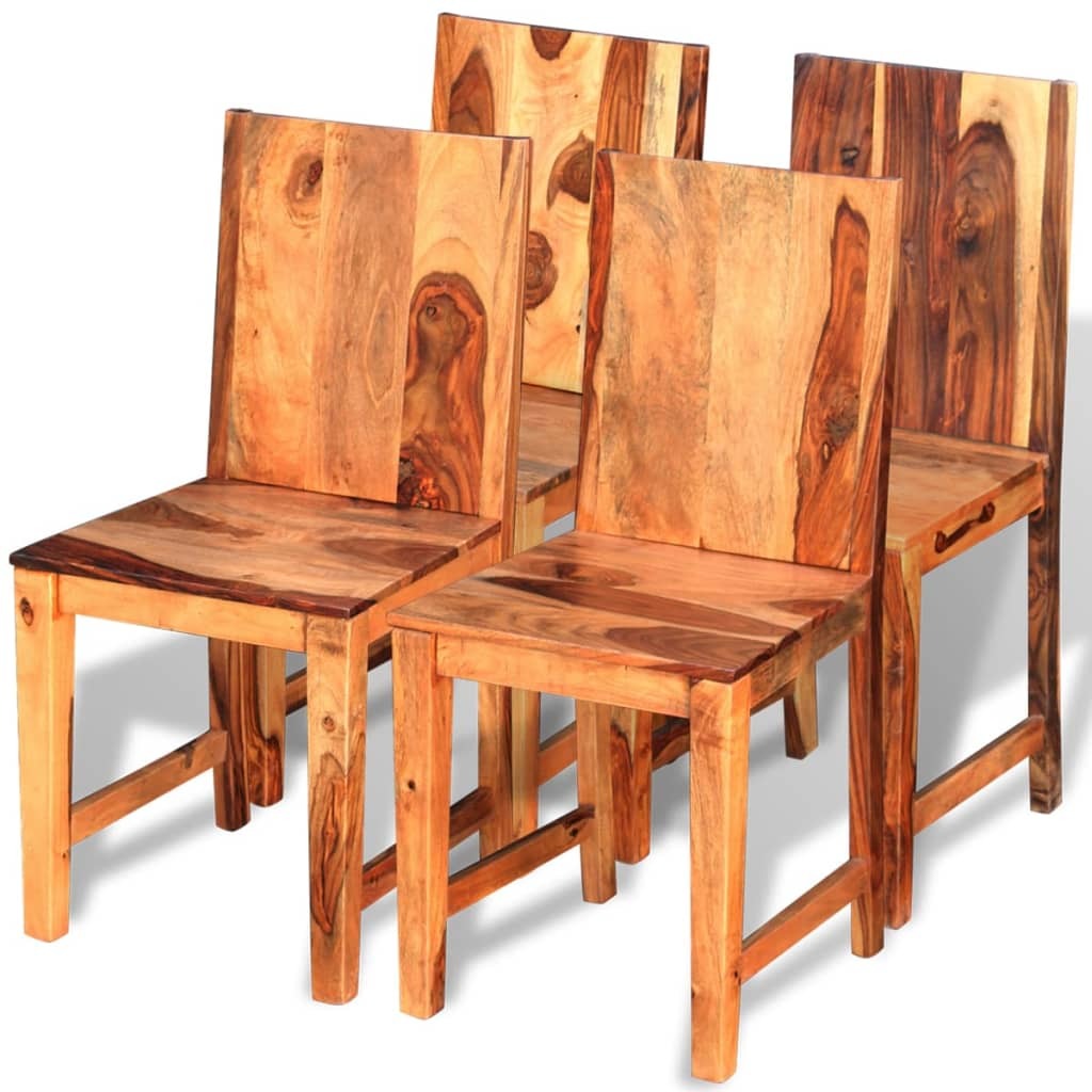 Dining Chairs 4 pcs Solid Sheesham Wood