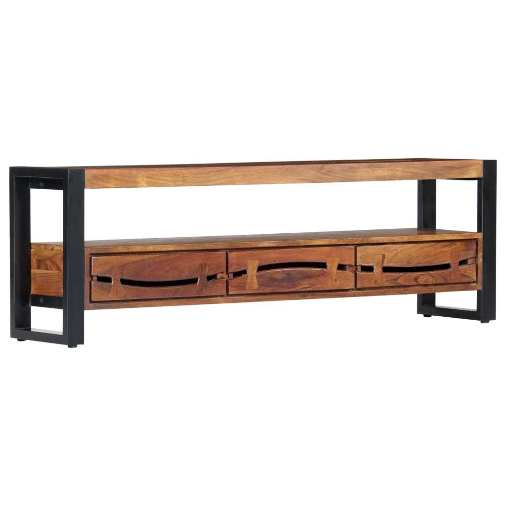 TV Stand 55.1"x11.8"x17.7" Solid Wood Acacia