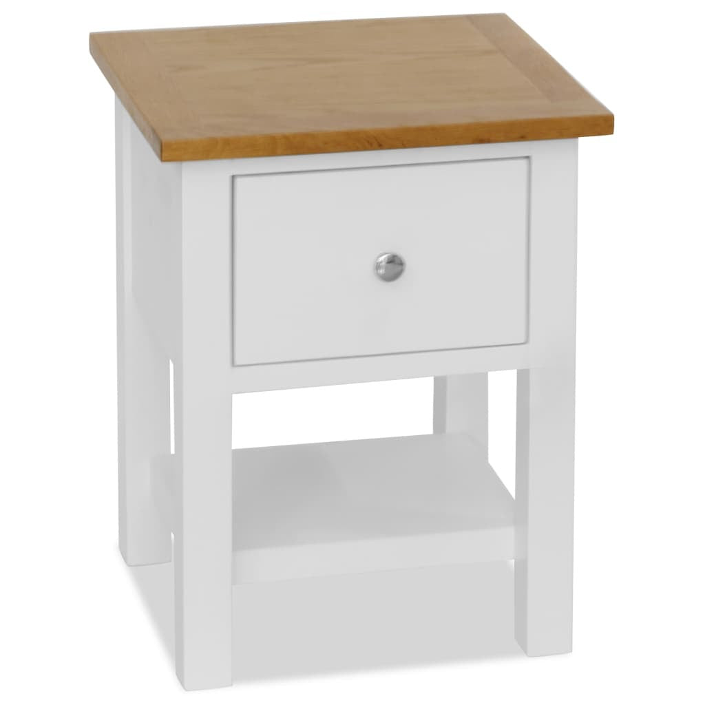 Nightstand 14.2"x11.8"x18.5" Solid Oak Wood