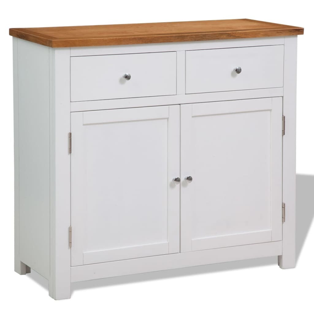 Sideboard 35.4"x13.2"x32.7" Solid Oak Wood