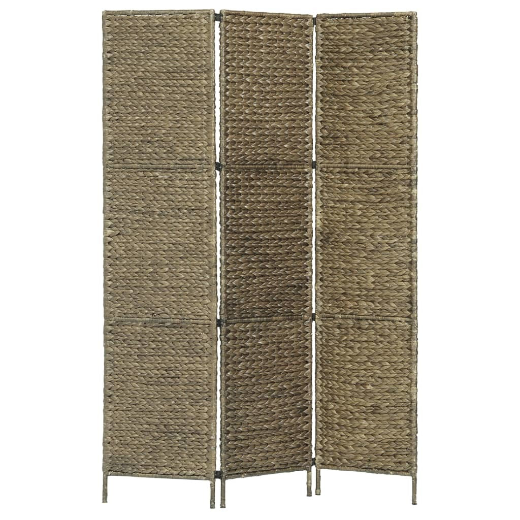 3-Panel Room Divider Brown 45.7"x63" Water Hyacinth