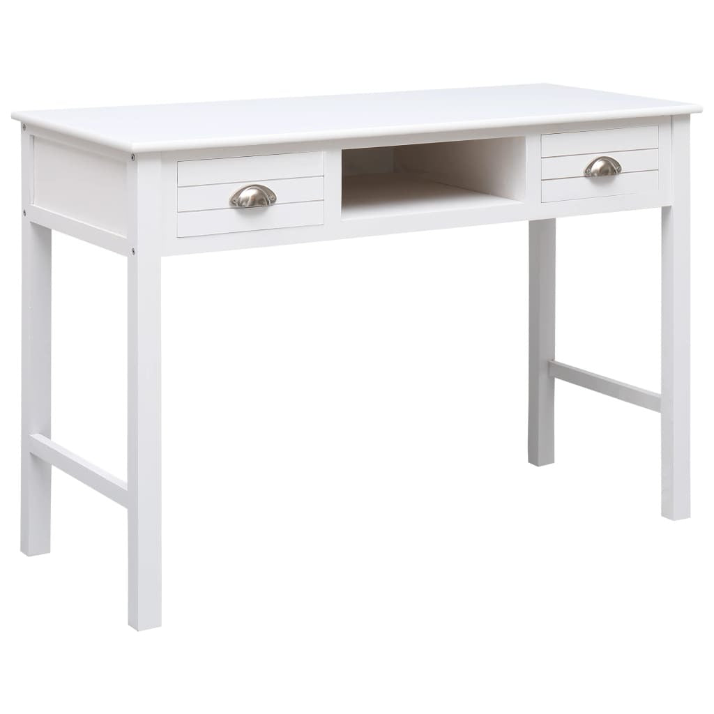 Writing Desk White 43.3"x17.7"x29.9" Wood