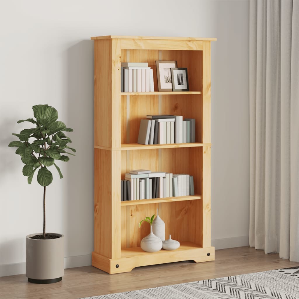 4-Tier Bookcase Mexican Pine Corona Range 31.9"x11.4"x59"