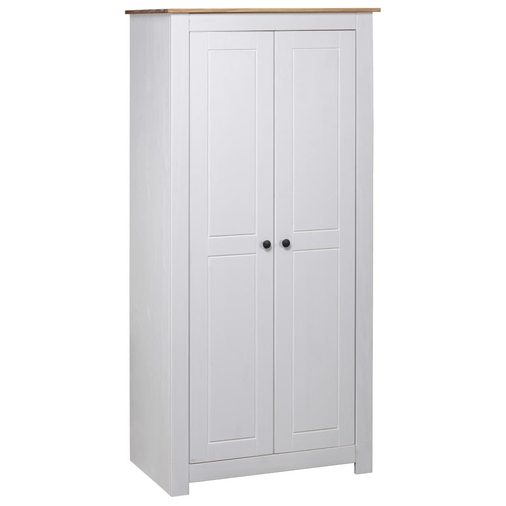 Wardrobe White 31.5"x19.7"x67.5" Solid Pine Panama Range