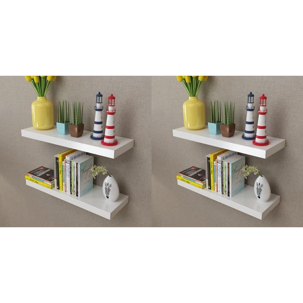 Wall Shelves 4 pcs White 23.6"