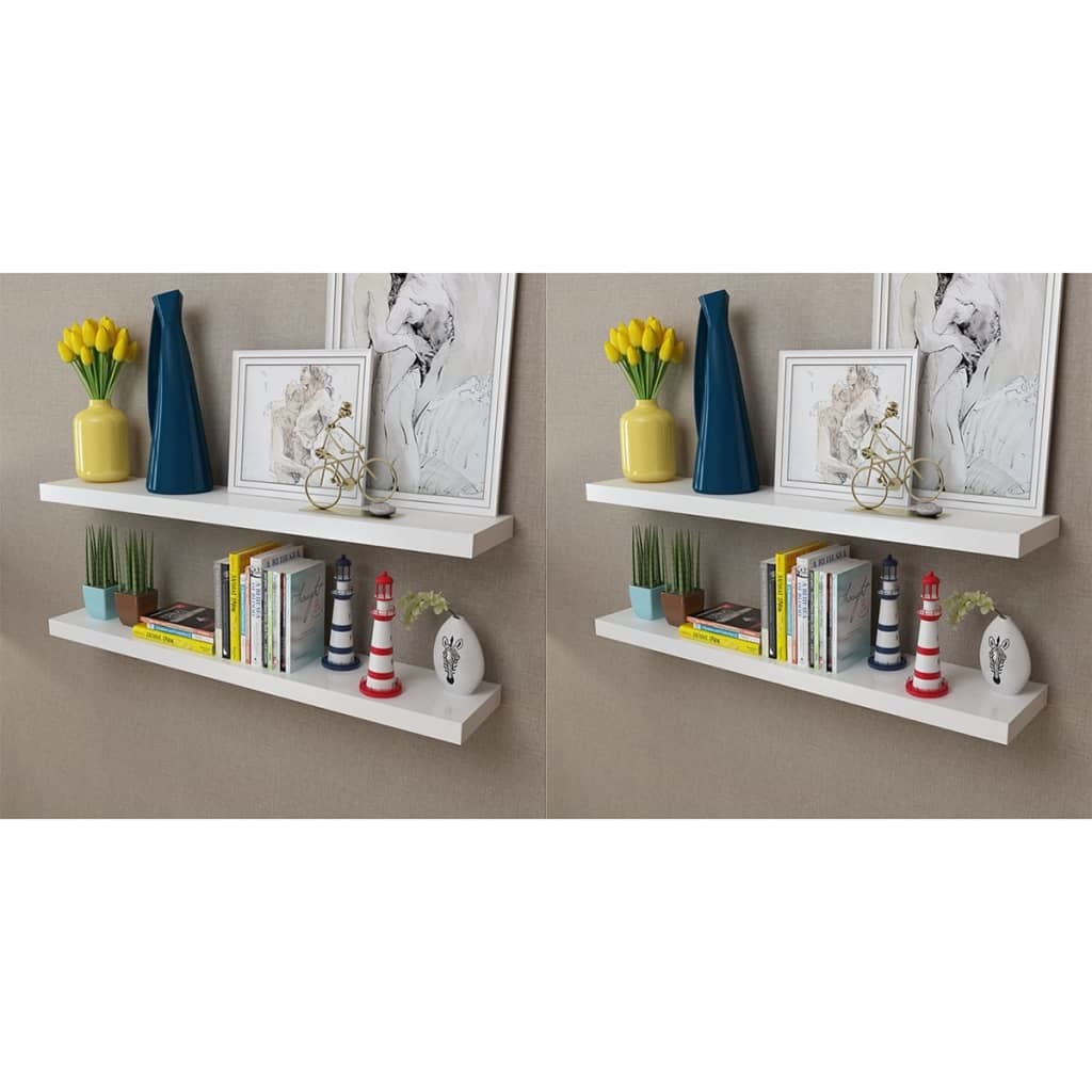 Wall Shelves 4 pcs White 39.4"
