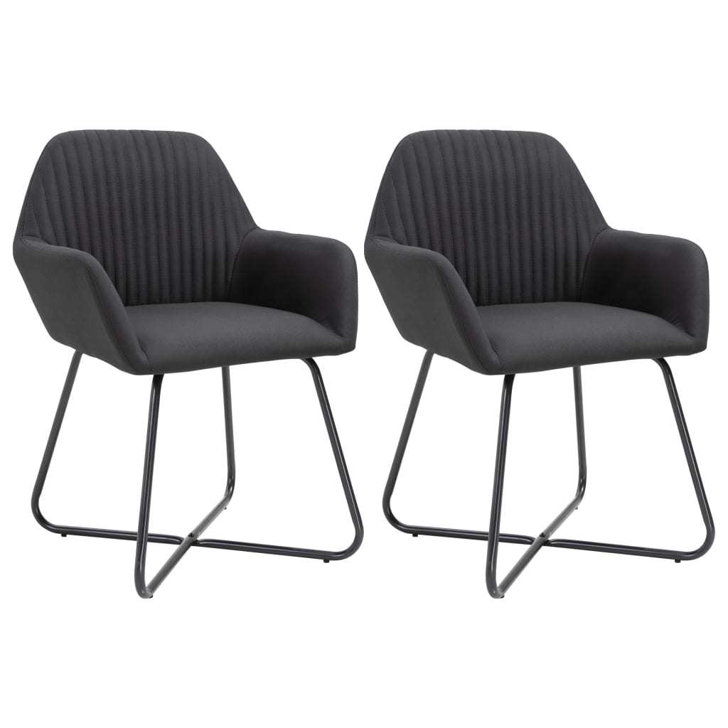 Dining Chairs 2 pcs Black Fabric