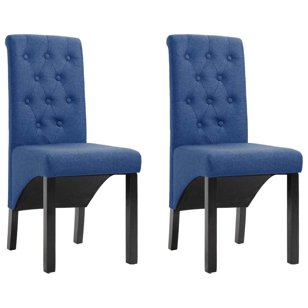 Dining Chairs 2 pcs Blue Fabric