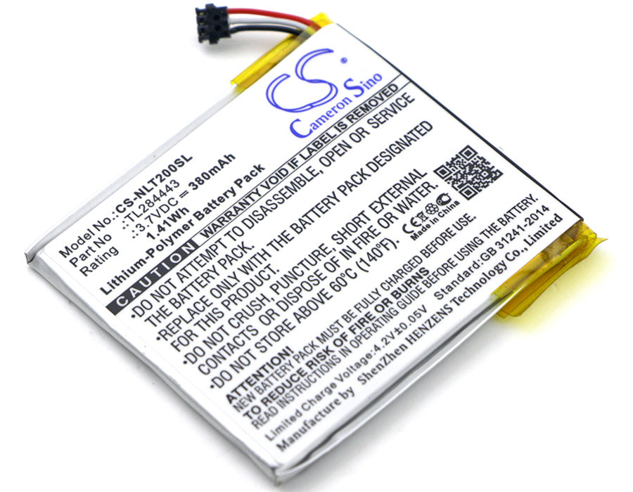 380mAh Battery - CS-NLT200SL / Li-Polymer / Volts: 3.7