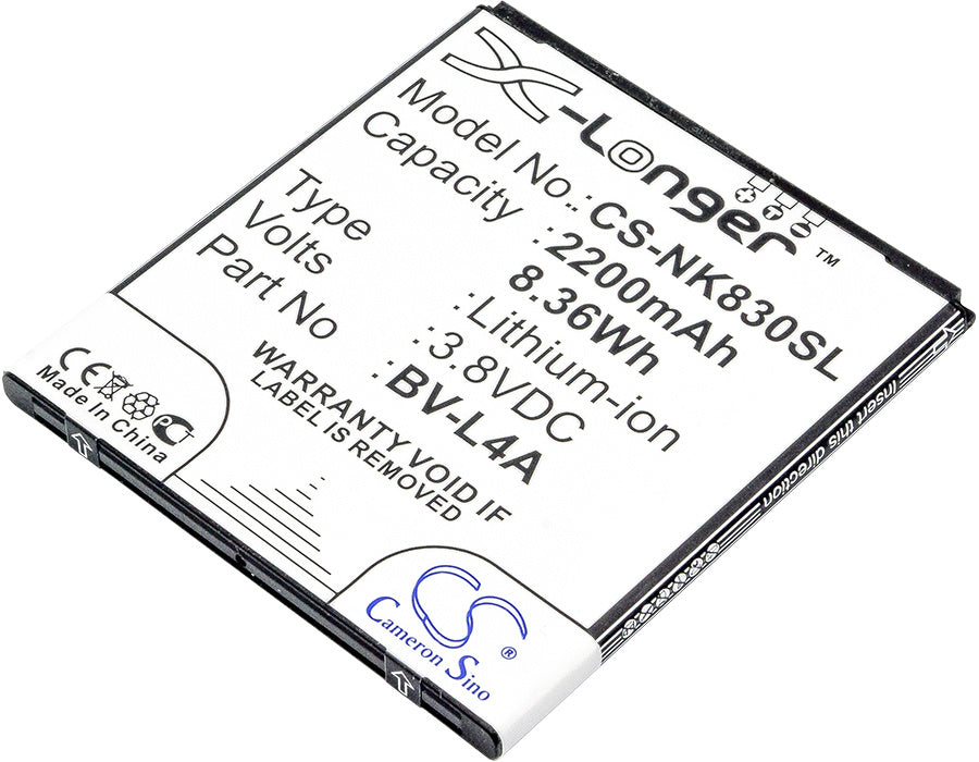 2200mAh Battery - CS-NK830SL / Li-ion / Volts: 3.8V