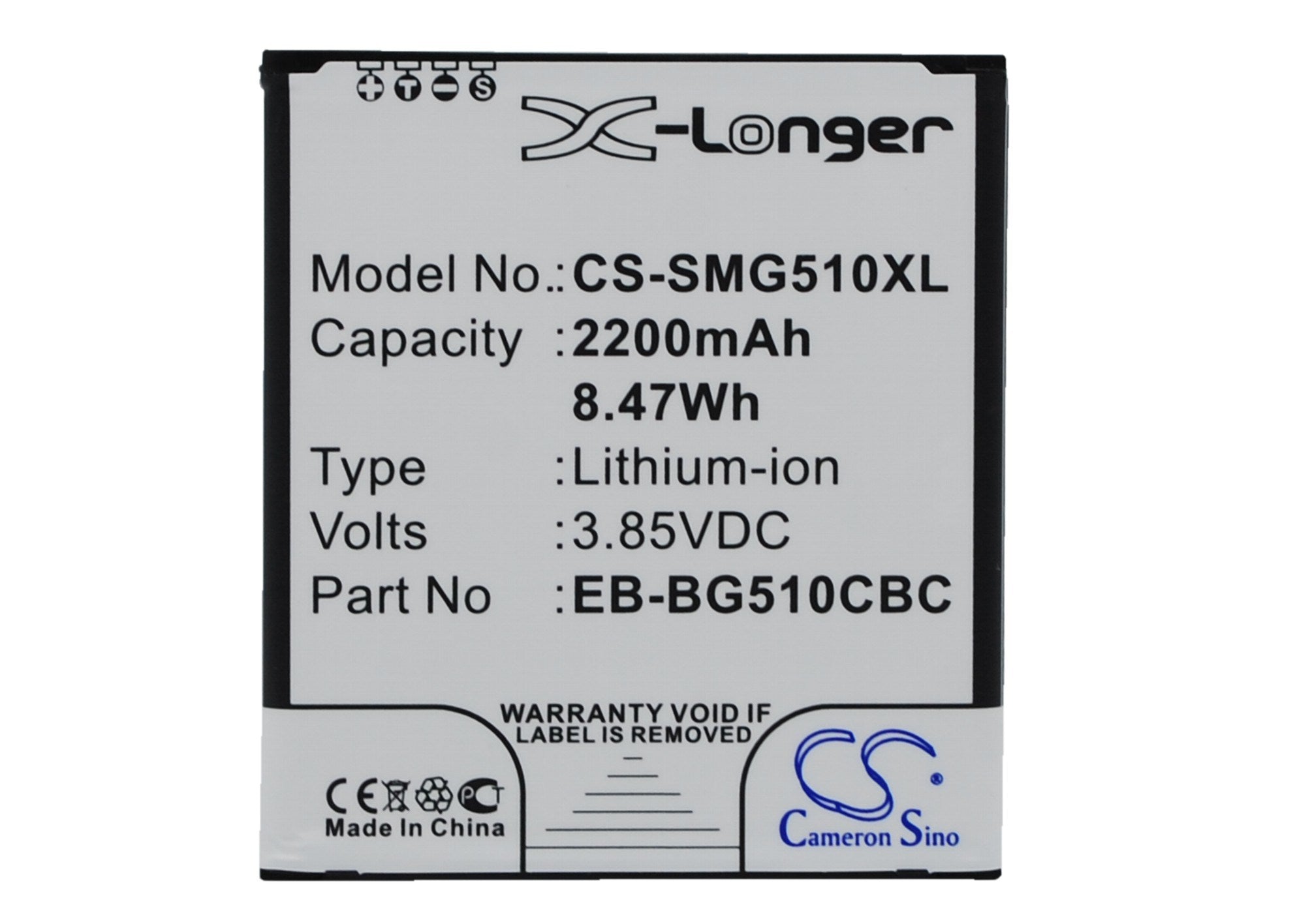 2200mAh Battery - CS-SMG510XL / Li-ion / Volts: 3.85