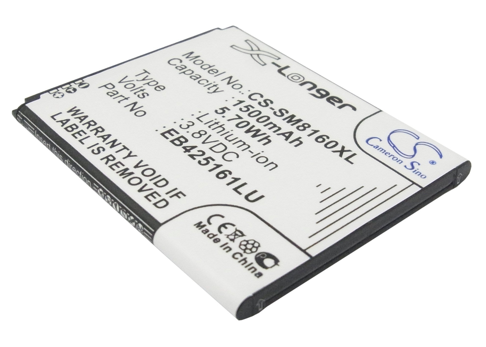 1500mAh Battery - CS-SM8160XL / Li-ion / Volts: 3.8