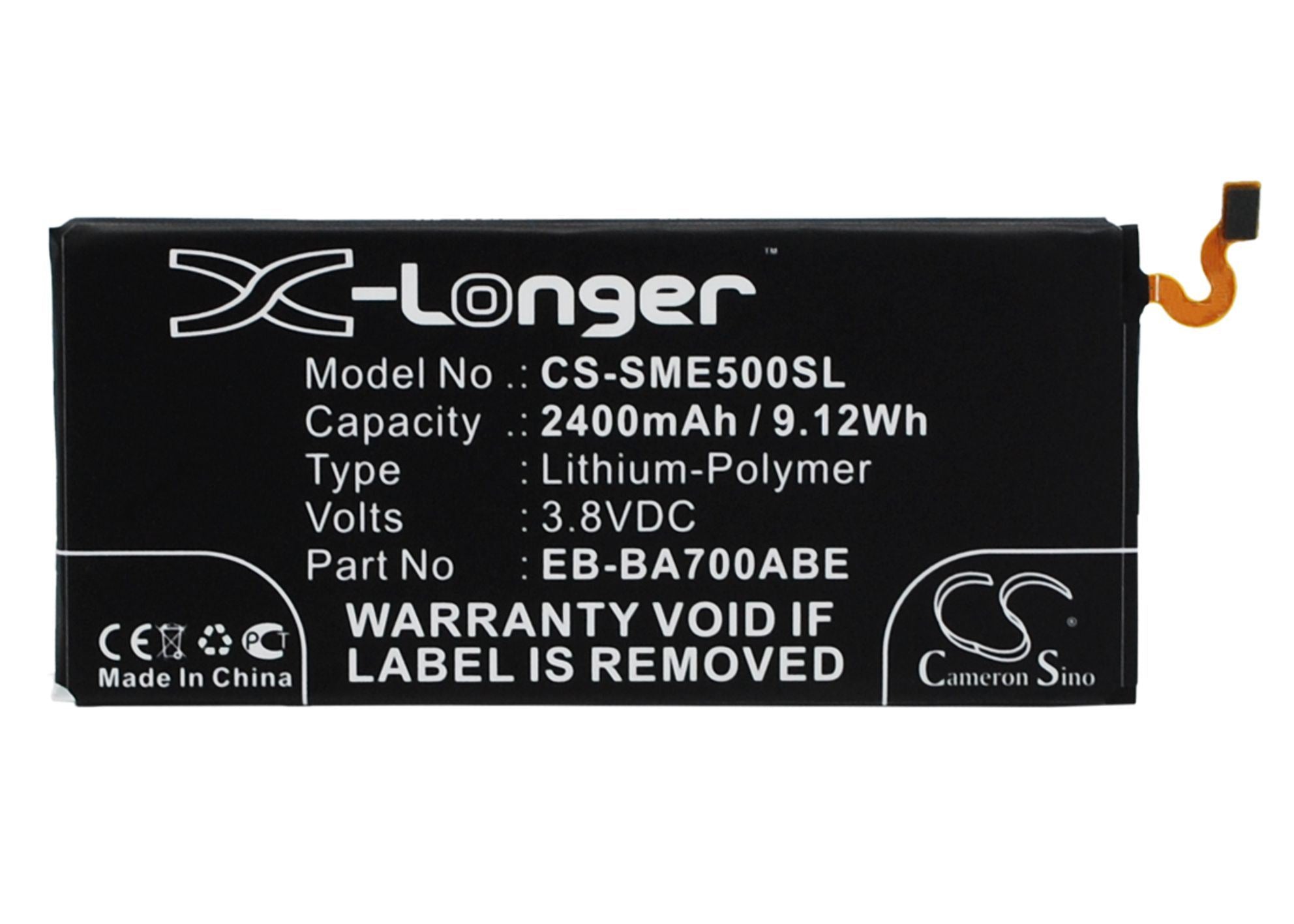 2400mAh Battery - CS-SME500SL / Li-Polymer / Volts: 3.8