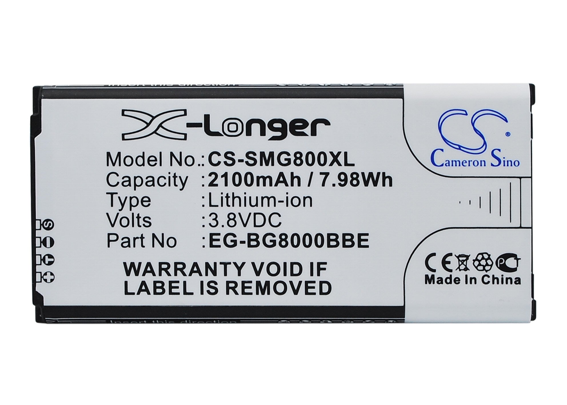 2100mAh Battery - CS-SMG800XL / Li-ion / Volts: 3.85