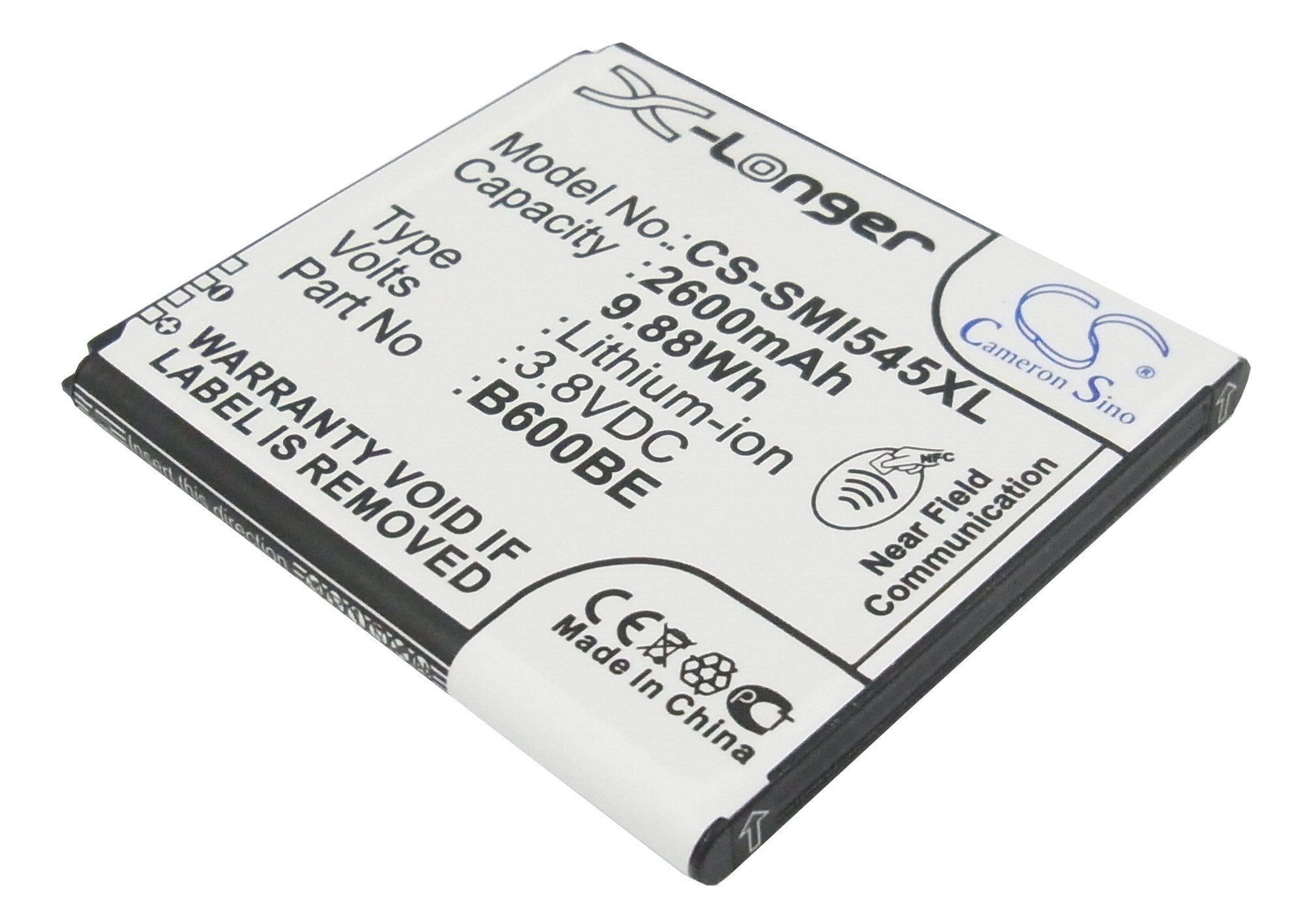 2600mAh Battery - CS-SMI545XL / Li-ion / Volts: 3.8
