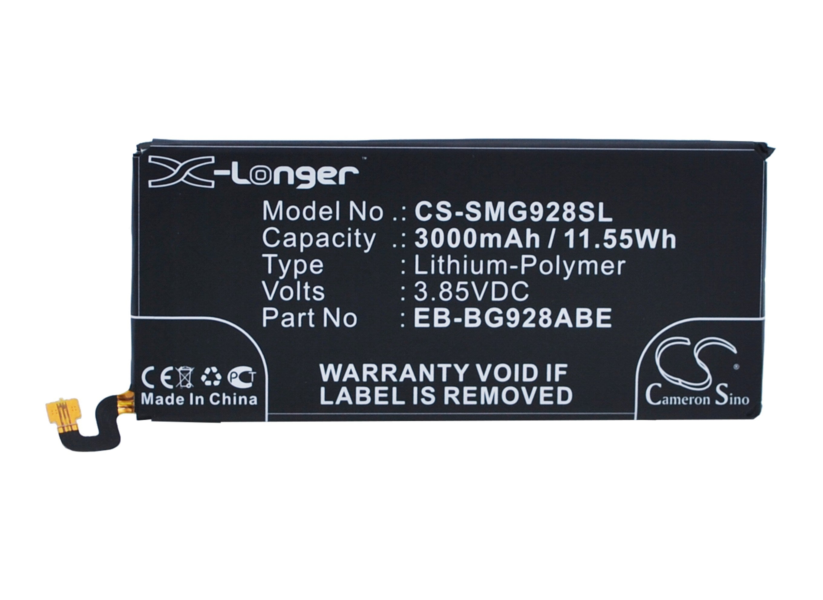 3000mAh Battery - CS-SMG928SL / Li-Polymer / Volts: 3.85