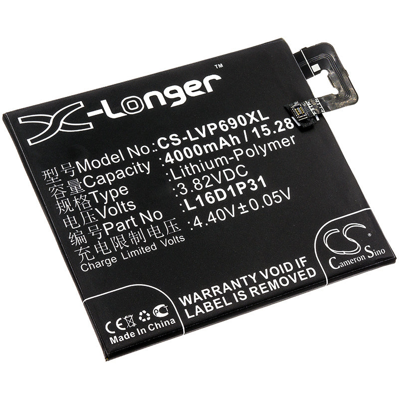 4000mAh Battery - CS-LVP690XL / Li-Polymer / Volts: 3.82