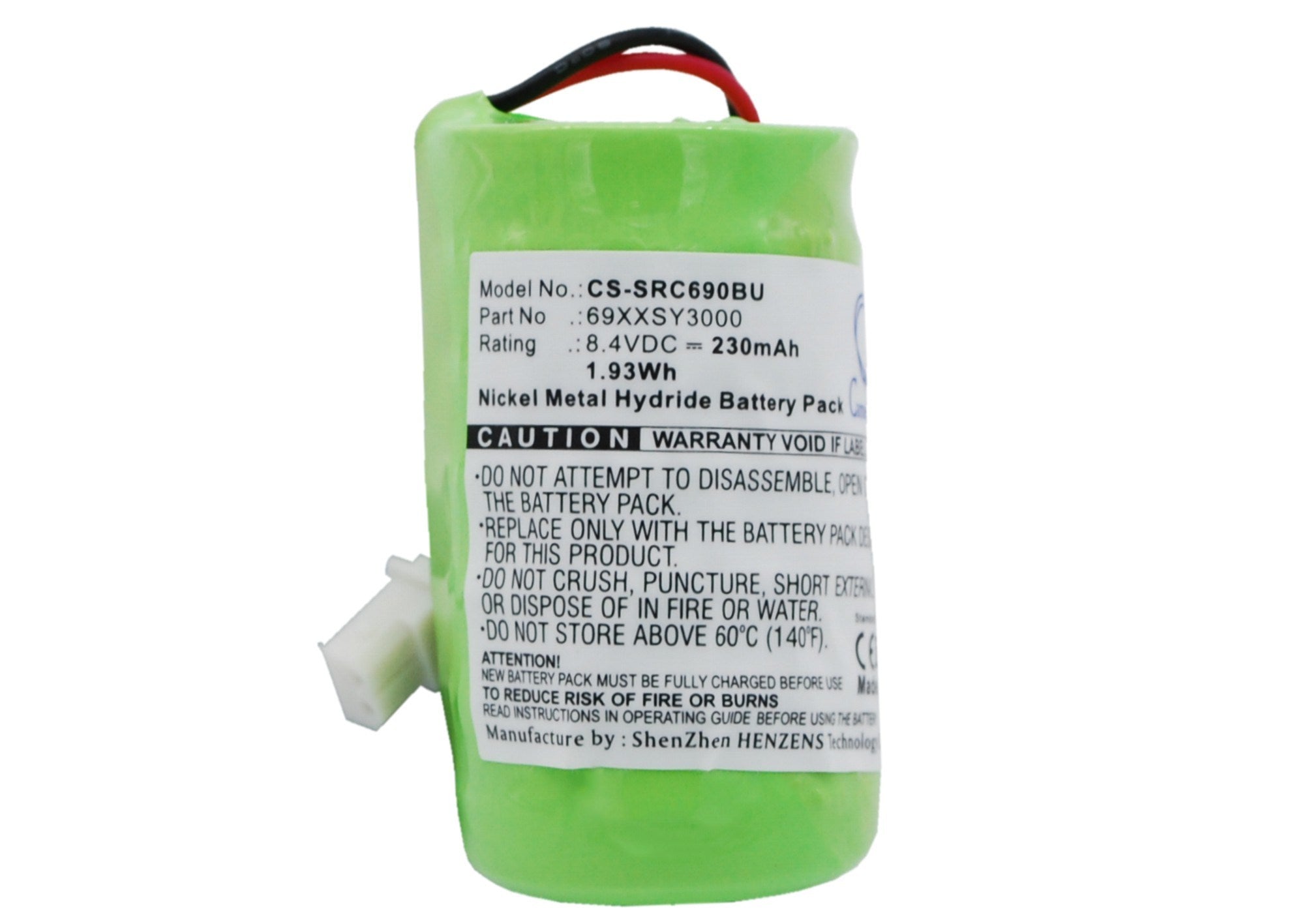 230mAh Battery - CS-SRC690BU / Ni-MH / Volts: 8.4