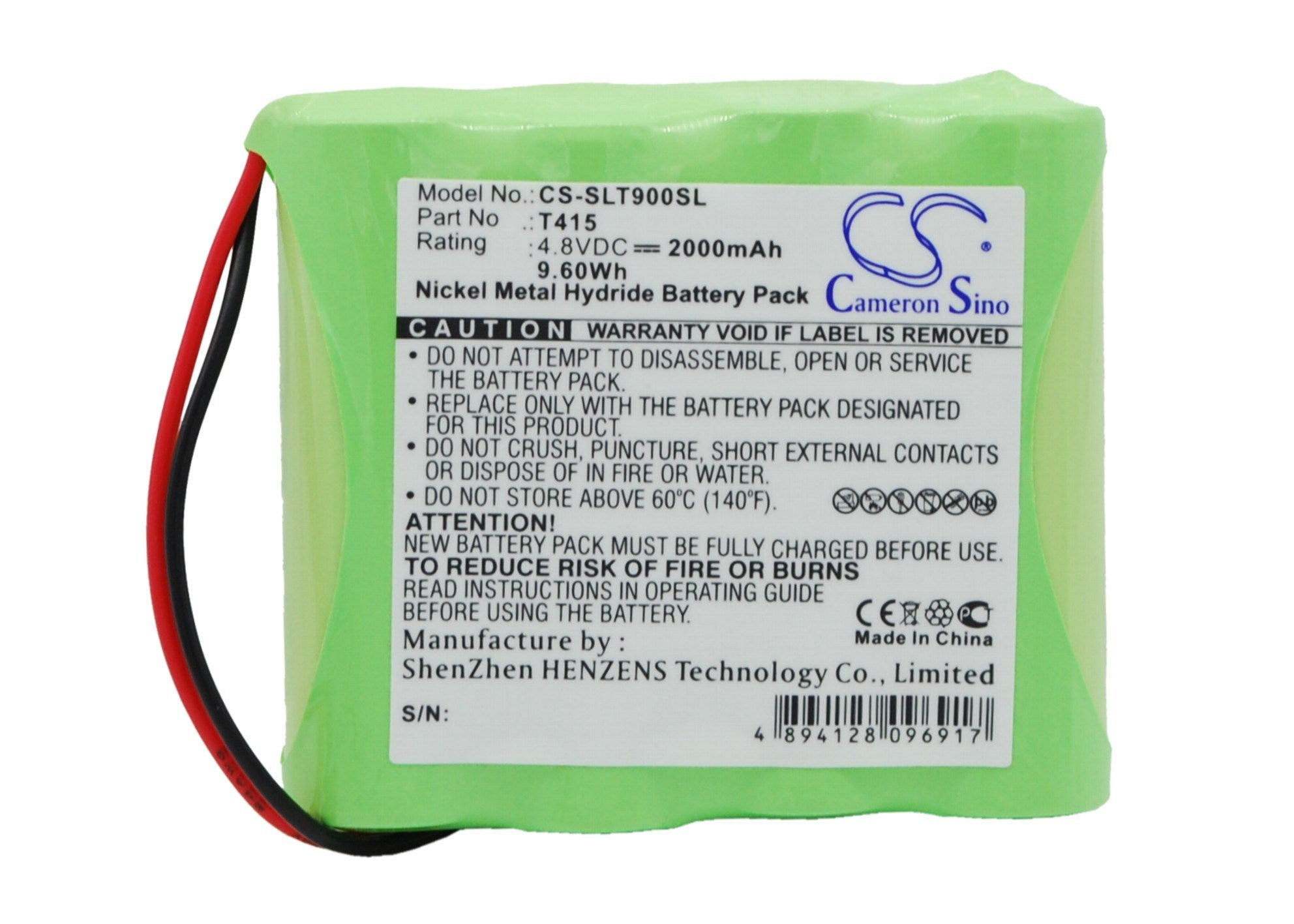 2000mAh Battery - CS-SLT900SL / Ni-MH / Volts: 4.8