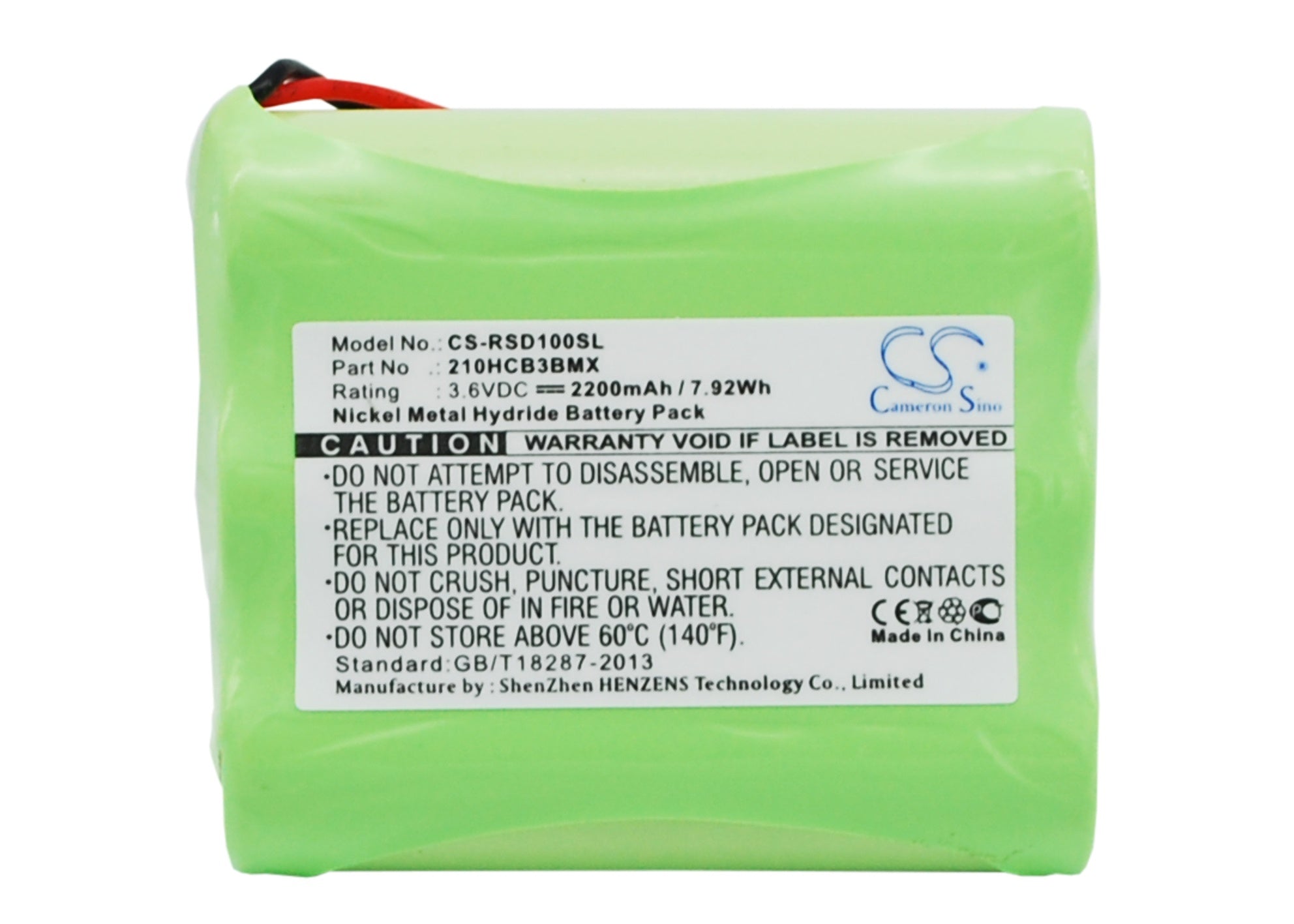 2200mAh Battery - CS-RSD100SL / Ni-MH / Volts: 3.6