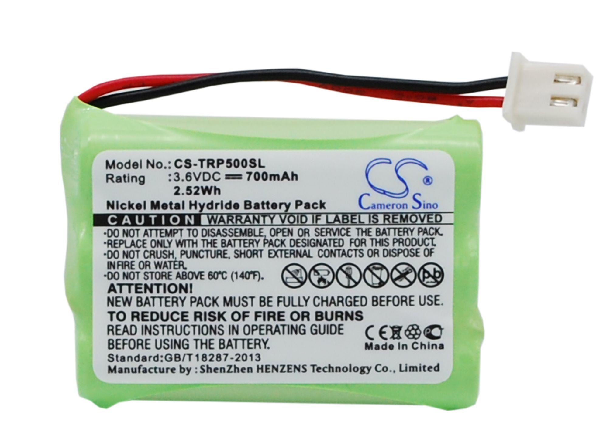 700mAh Battery - CS-TRP500SL / Ni-MH / Volts: 3.6