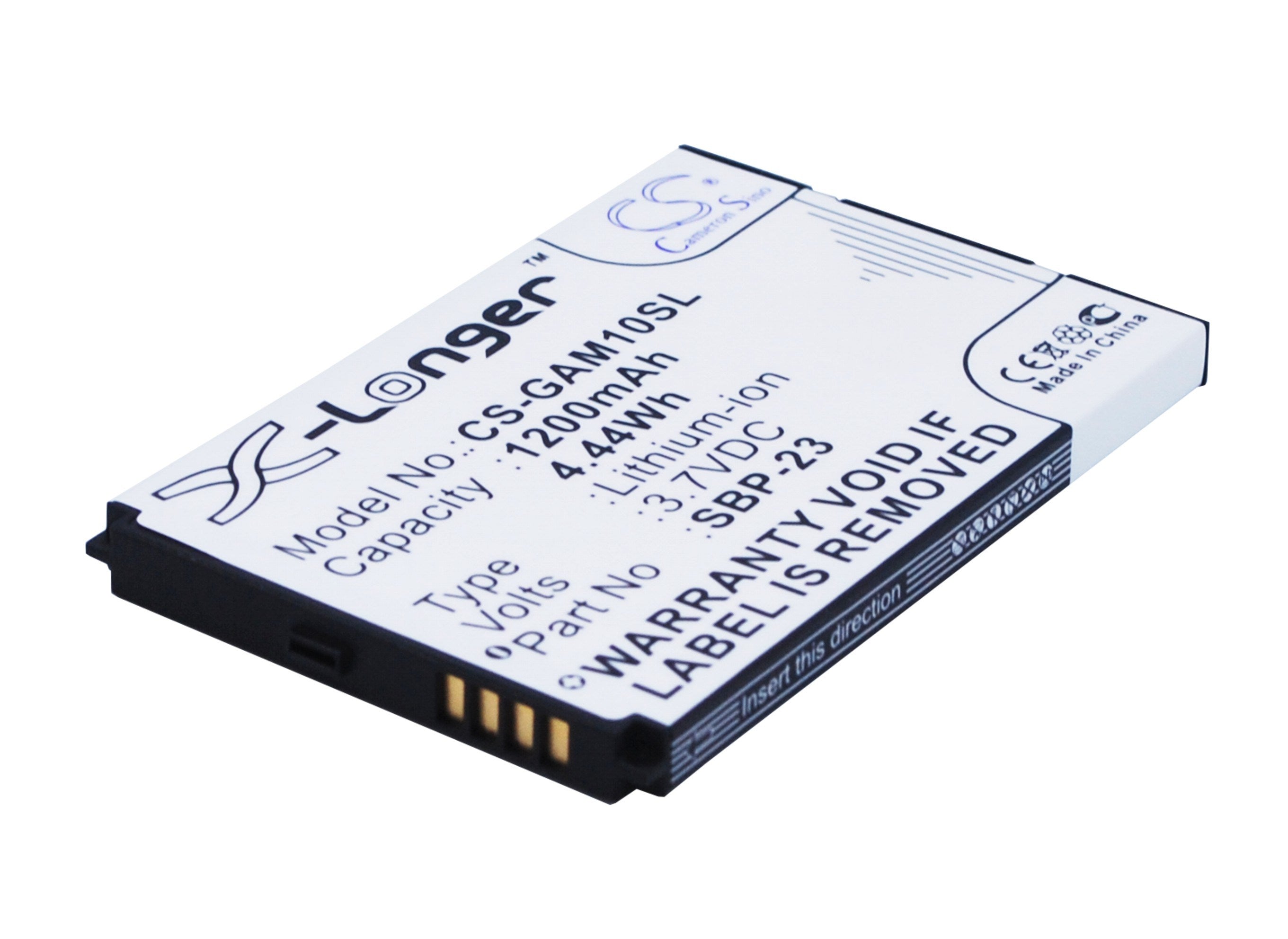 1200mAh Battery - CS-GAM10SL / Li-ion / Volts: 3.7
