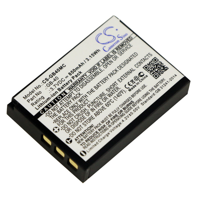 850mAh Battery - CS-GB40MC / Li-ion / Volts: 3.7
