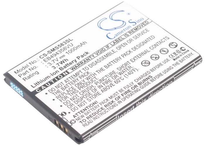 1000mAh Battery - CS-SMS583SL / Li-ion / Volts: 3.7