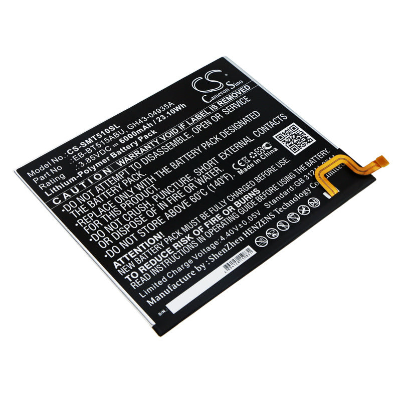 6000mAh Battery - CS-SMT510SL / Li-Polymer / Volts: 3.85