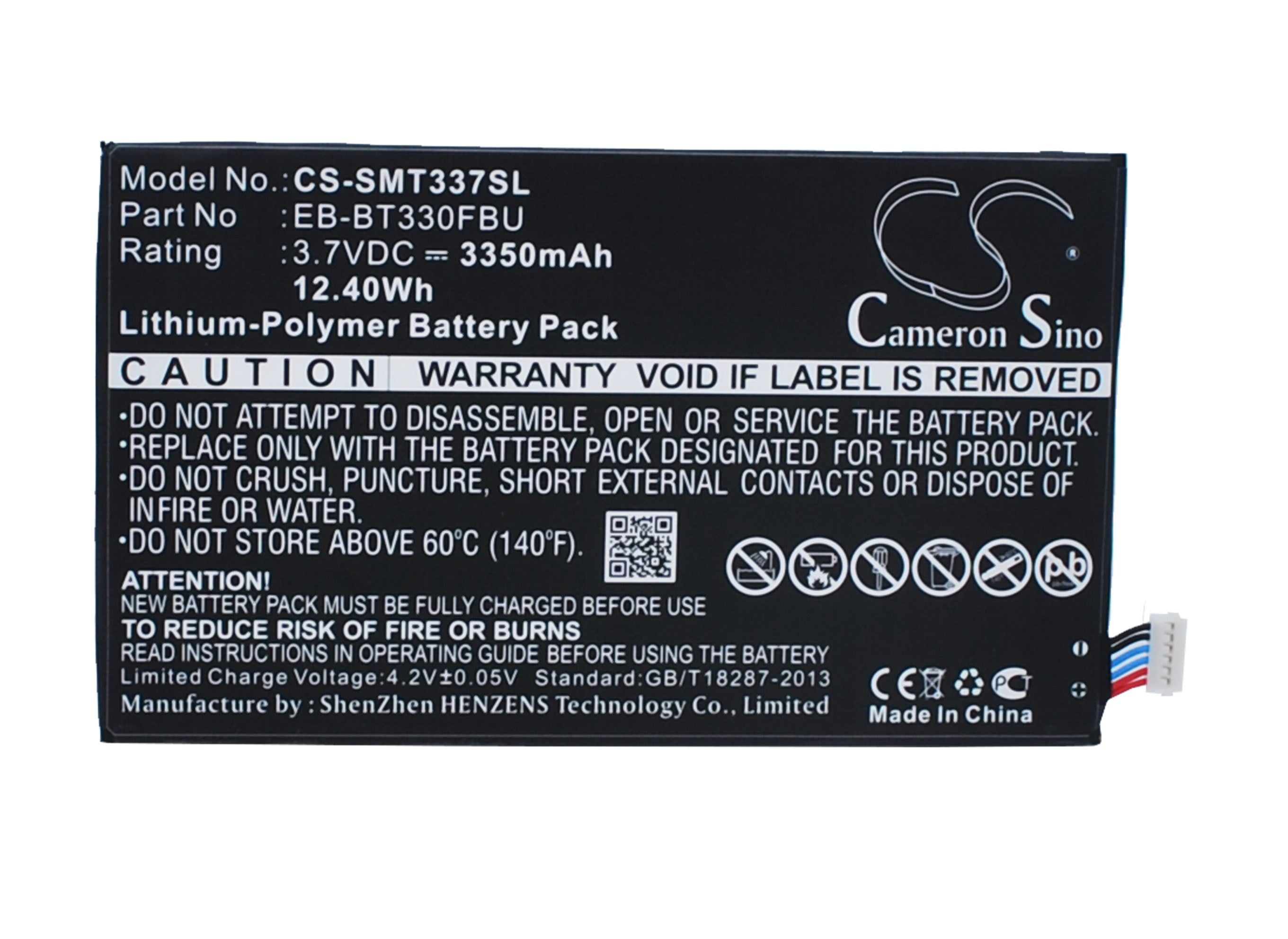 3350mAh Battery - CS-SMT337SL / Li-Polymer / Volts: 3.7