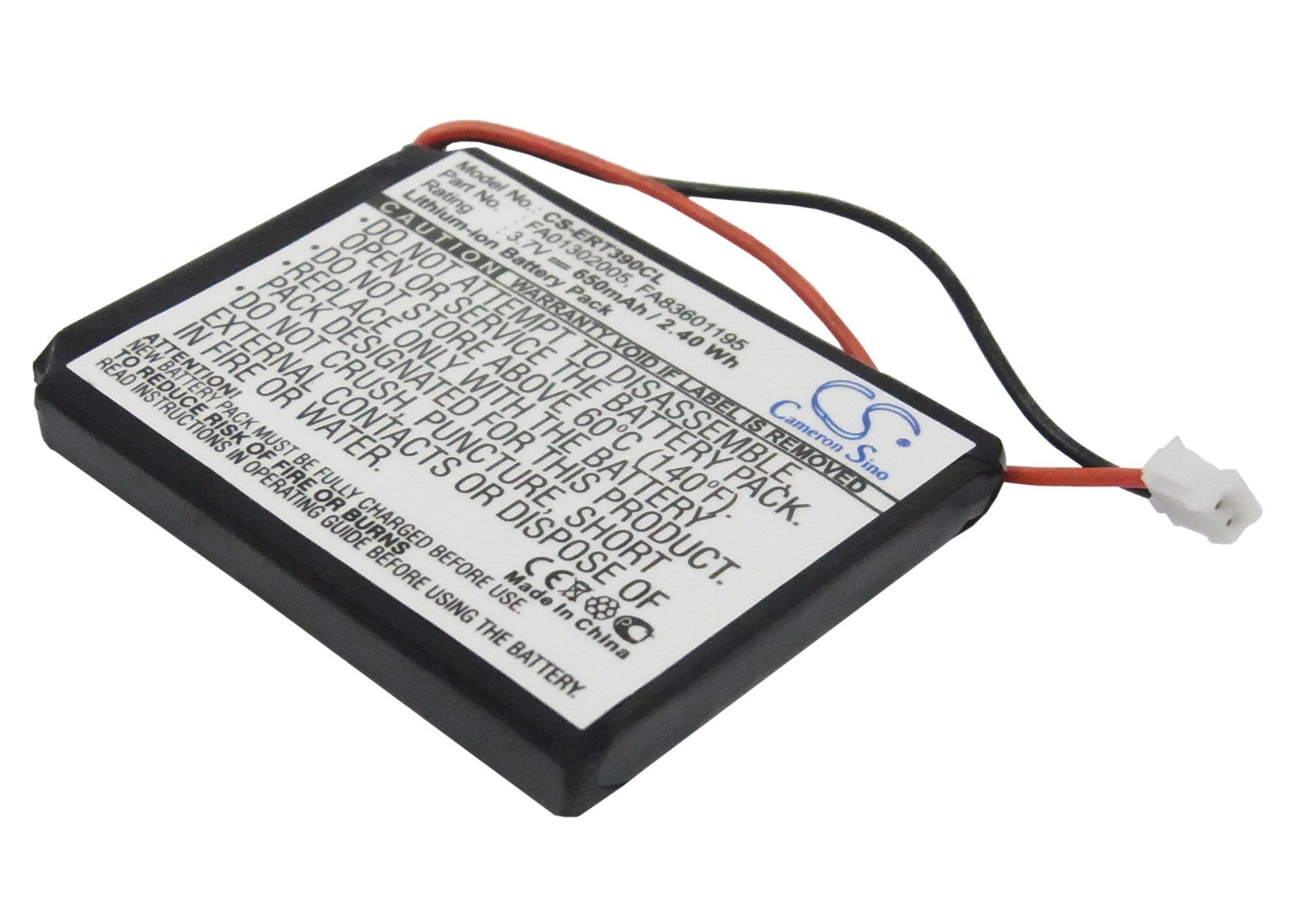 650mAh Battery - CS-ERT390CL / Li-ion / Volts: 3.7