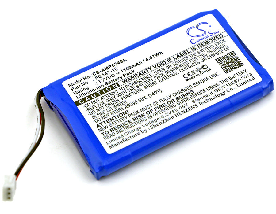 1100mAh Battery - CS-AMP634SL / Li-ion / Volts: 3.7