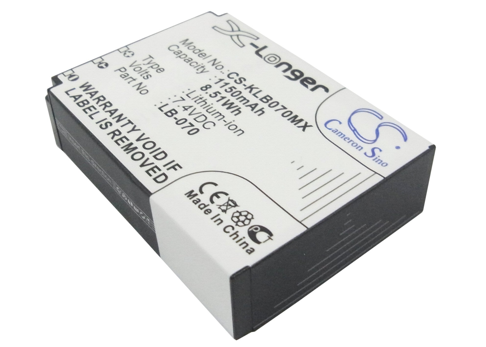 1150mAh Battery - CS-KLB070MX / Li-ion / Volts: 7.4