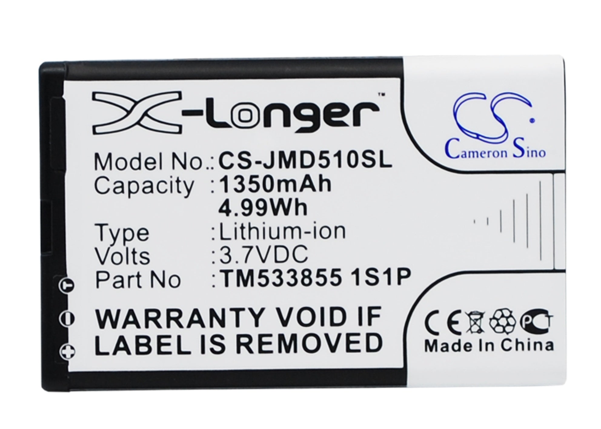 1350mAh Battery - CS-JMD510SL / Li-ion / Volts: 3.7