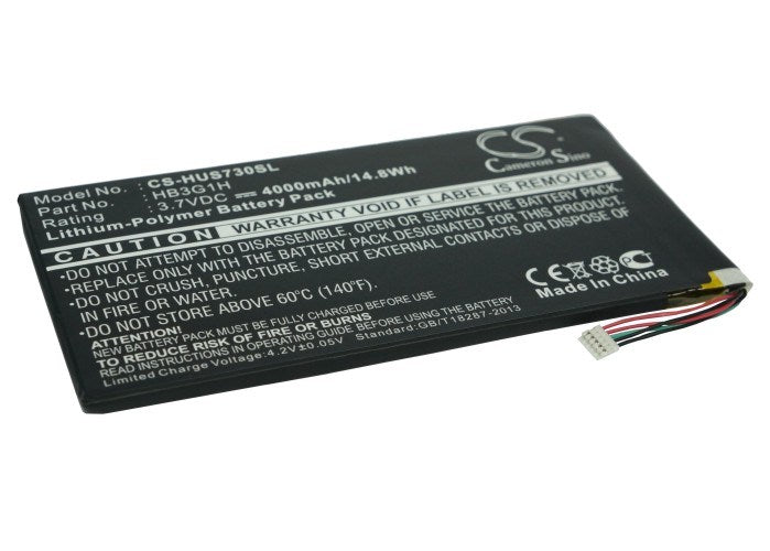4000mAh Battery - CS-HUS730SL / Li-Polymer / Volts: 3.7