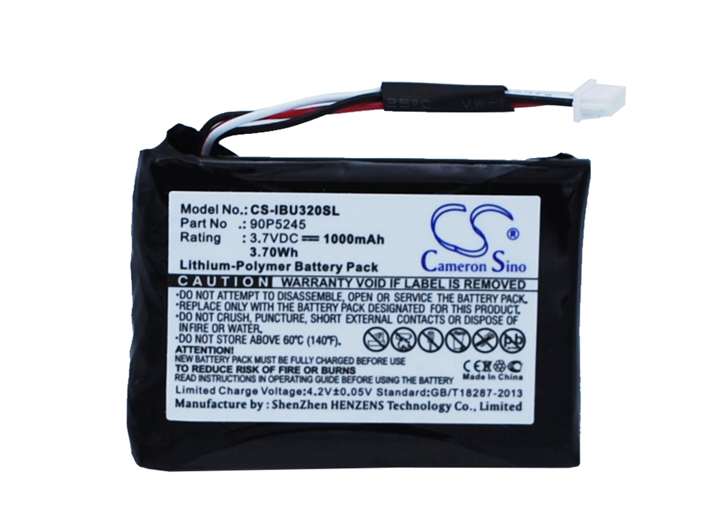 1000mAh Battery - CS-IBU320SL / Li-Polymer / Volts: 3.7