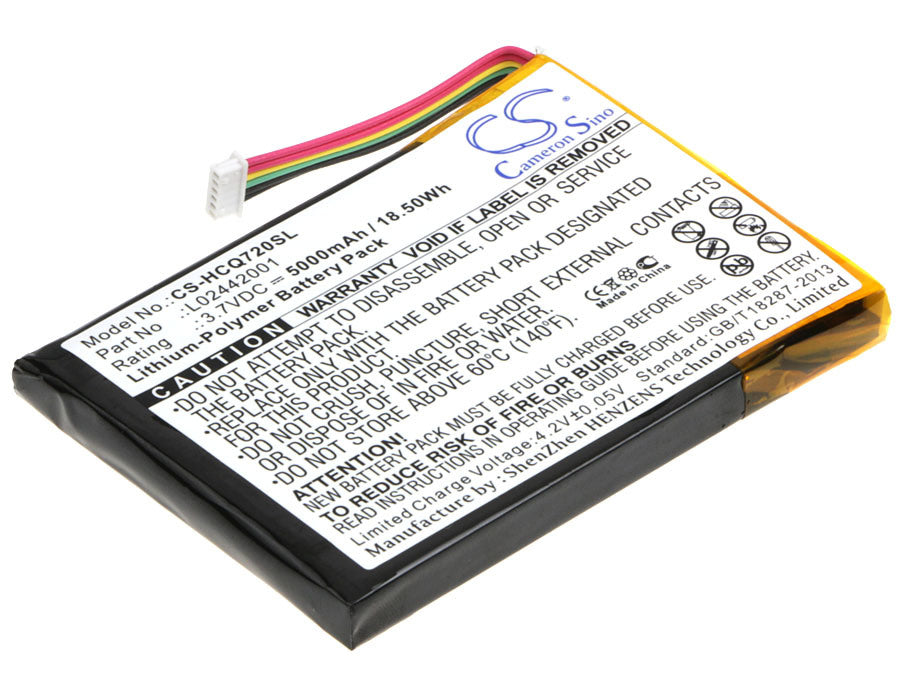 5000mAh Battery - CS-HCQ720SL / Li-Polymer / Volts: 3.7V