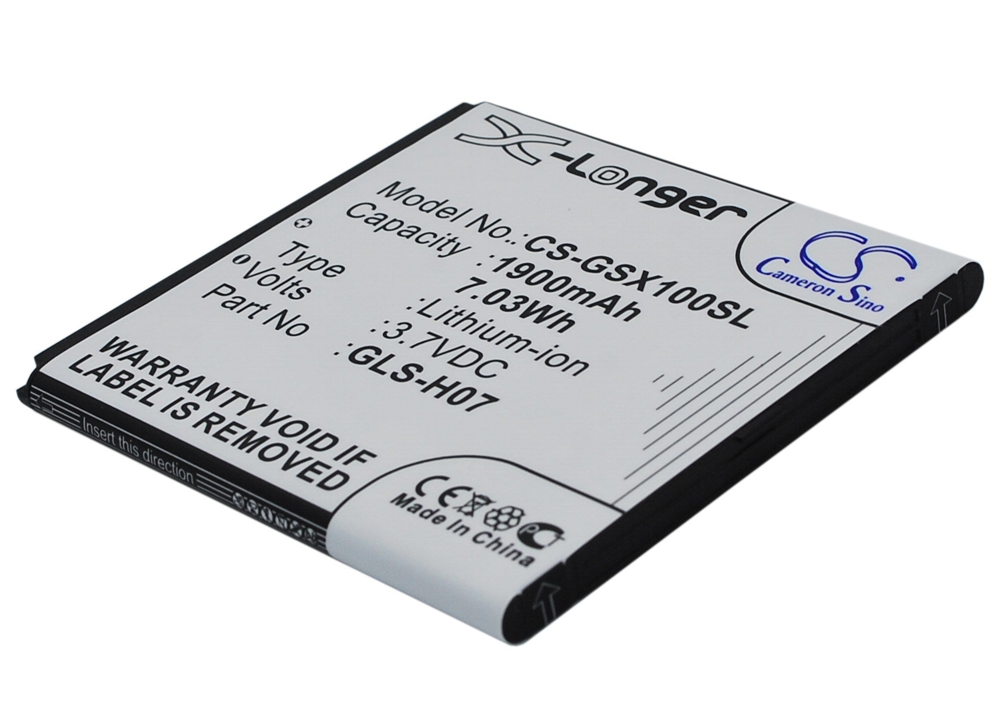 1900mAh Battery - CS-GSX100SL / Li-ion / Volts: 3.7