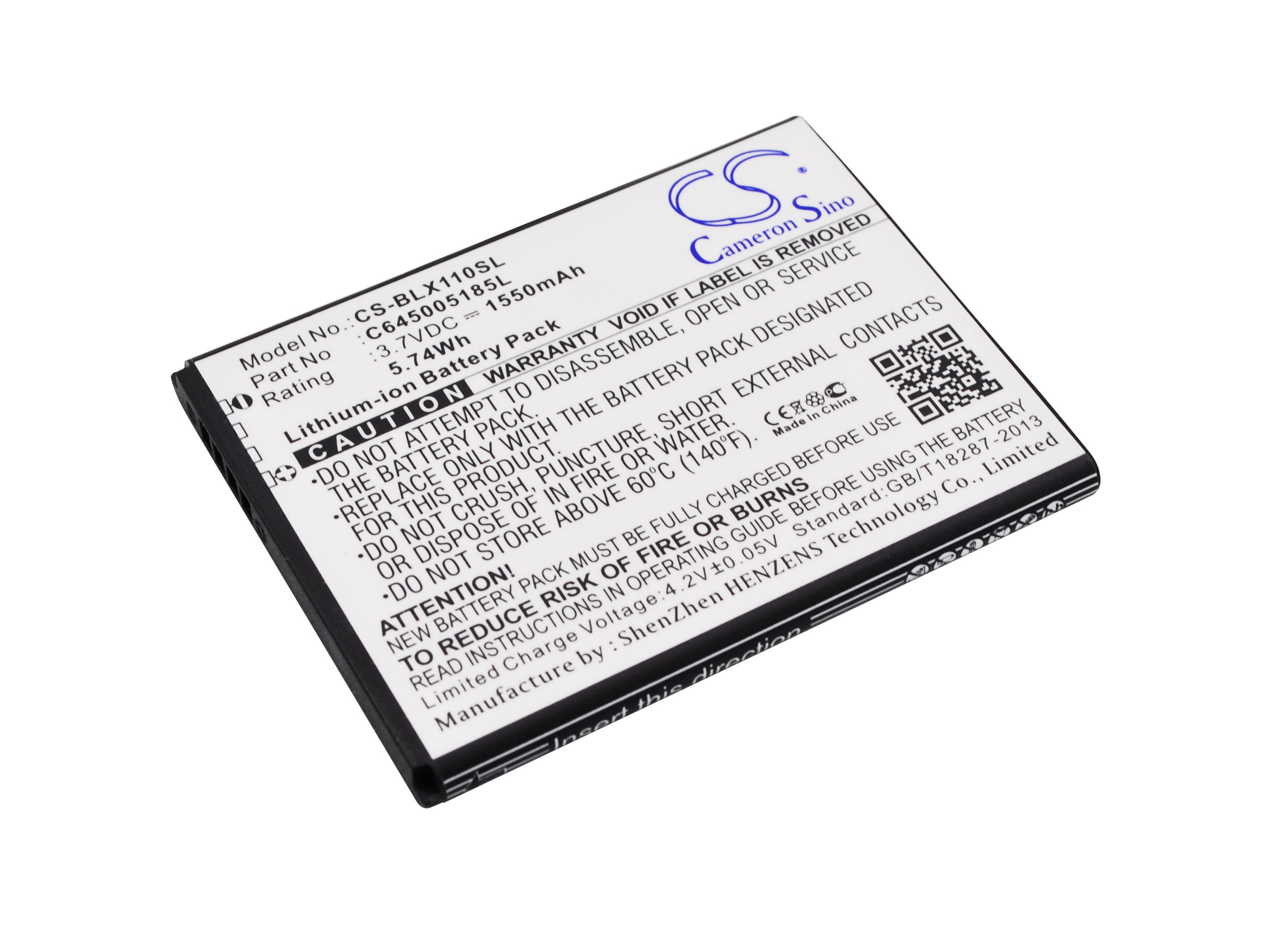 1550mAh Battery - CS-BLX110SL / Li-ion / Volts: 3.7