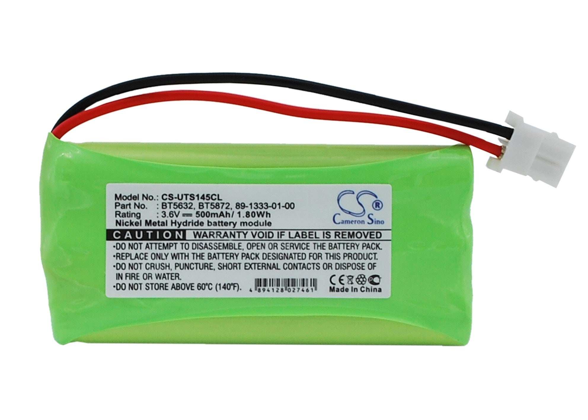 500mAh Battery - CS-UTS145CL / Ni-MH / Volts: 3.6