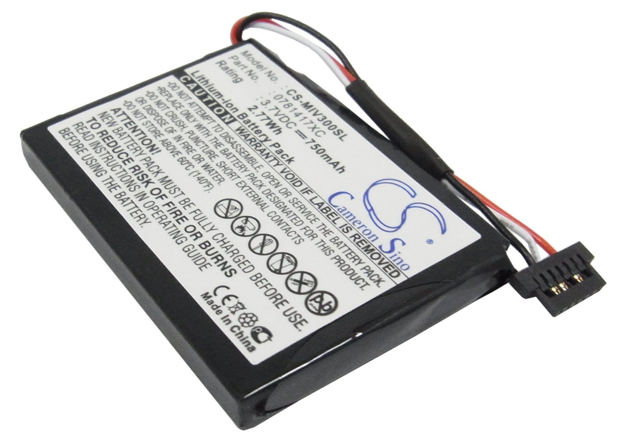 750mAh Battery - CS-MIV300SL / Li-ion / Volts: 3.7