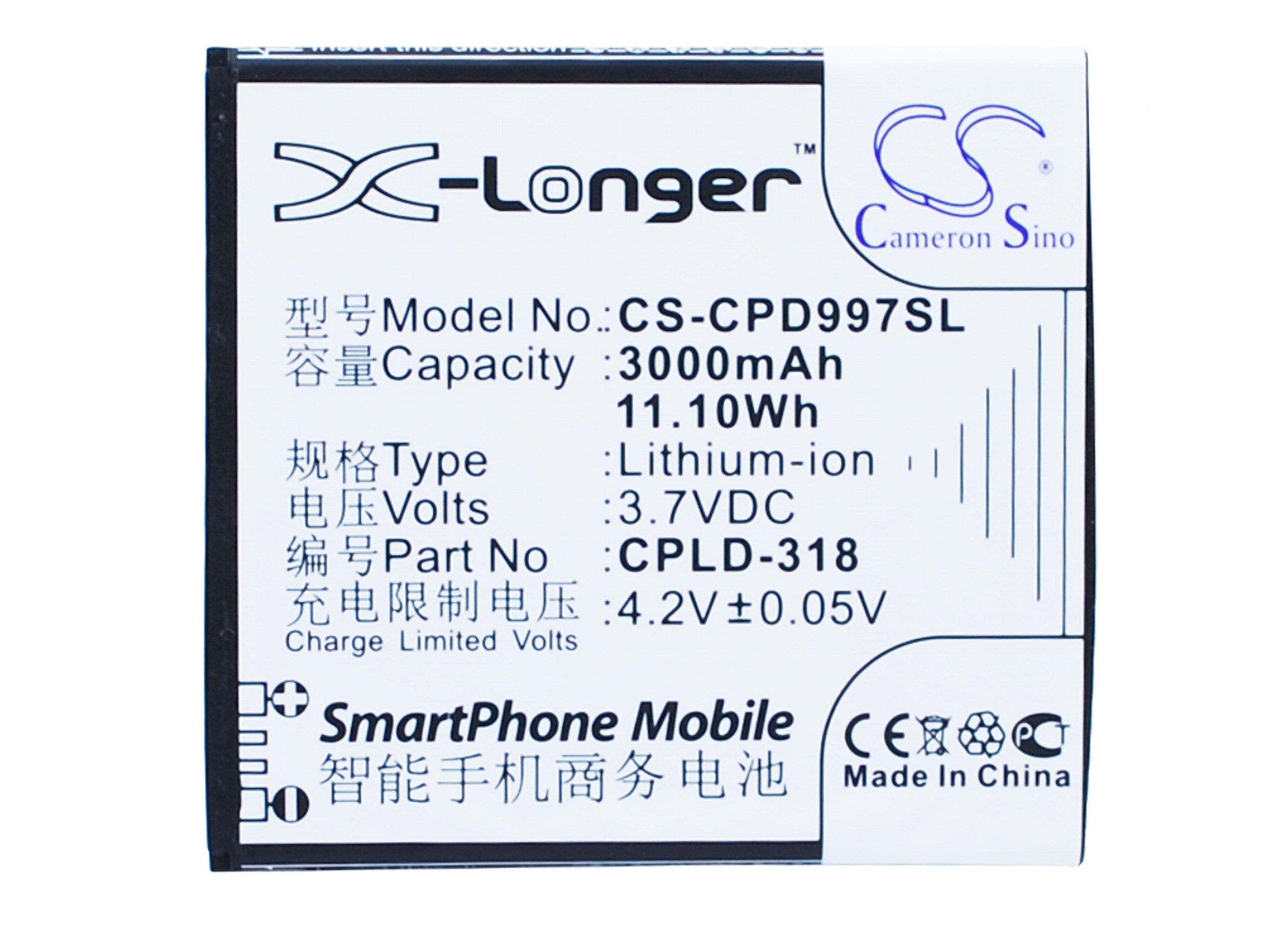 3000mAh Battery - CS-CPD997SL / Li-ion / Volts: 3.7