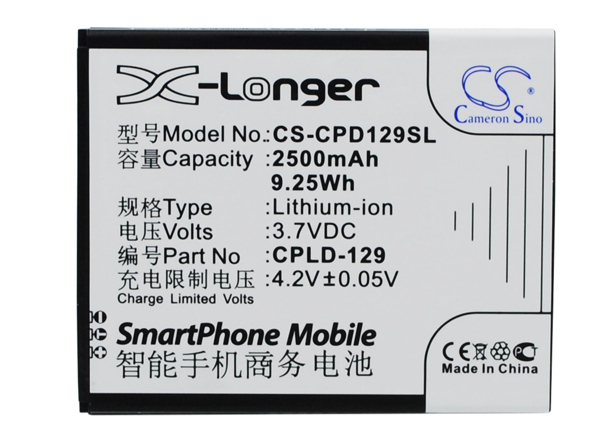 2500mAh Battery - CS-CPD129SL / Li-ion / Volts: 3.7